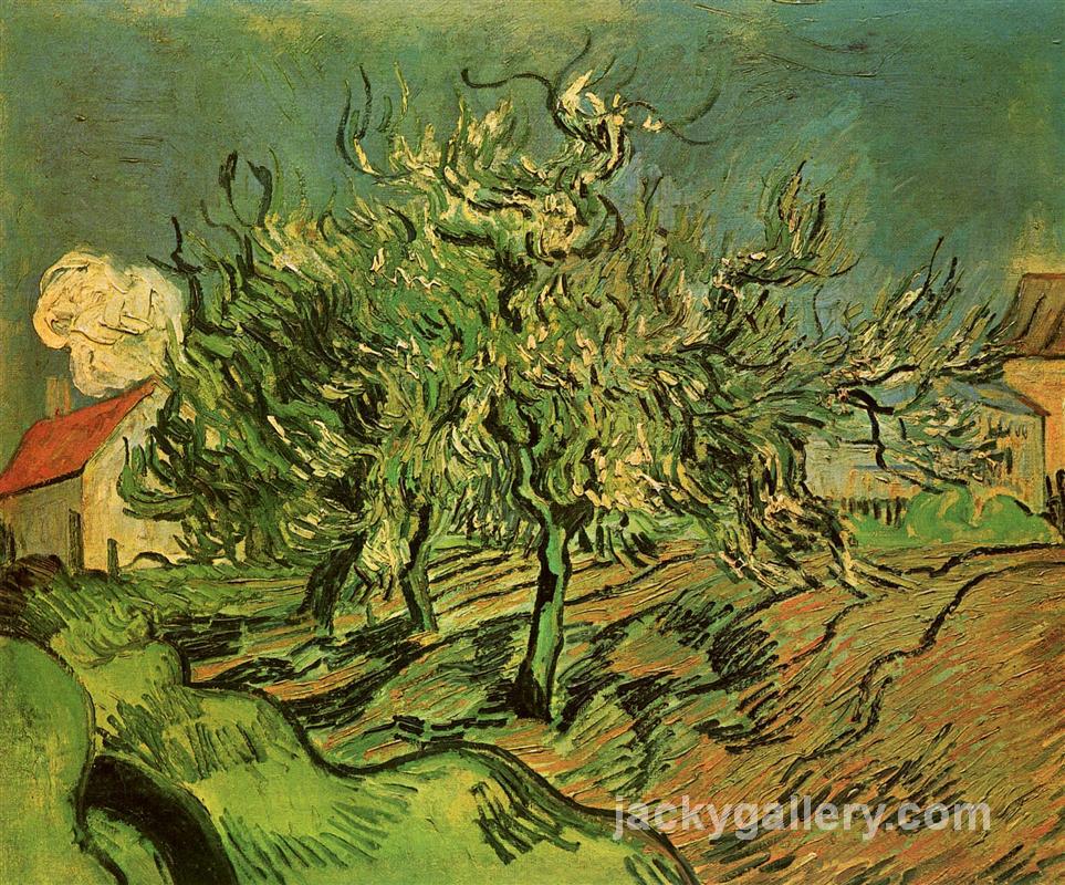 Landscape with Three Trees and a House, Van Gogh painting